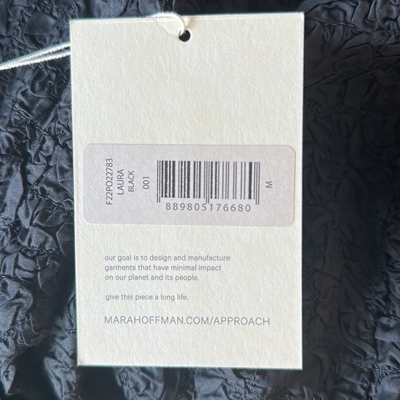 Mara Hoffman Laura Black Popcorn Mini Dress (size M) NWT - Picture 6 of 6